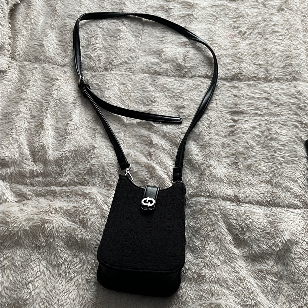 Black Crossbody Bag with Adjustable Strap